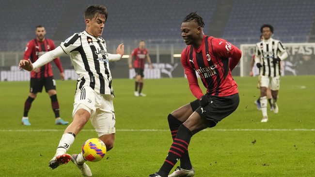 AC Milan bermain imbang melawan Juventus dalam laga lanjutan Liga Italia di San Siro, Senin (24/1) dini hari WIB.
