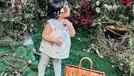 Maryam Eliza Khair Assegaf atau Ayang putri Tasya Farasya berpose di samping tas Hermes bak sosialita cilik&period; Yuk intip&excl;