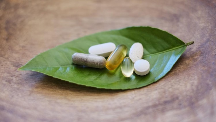 Natural supplements and vitamins. Shallow DOF.