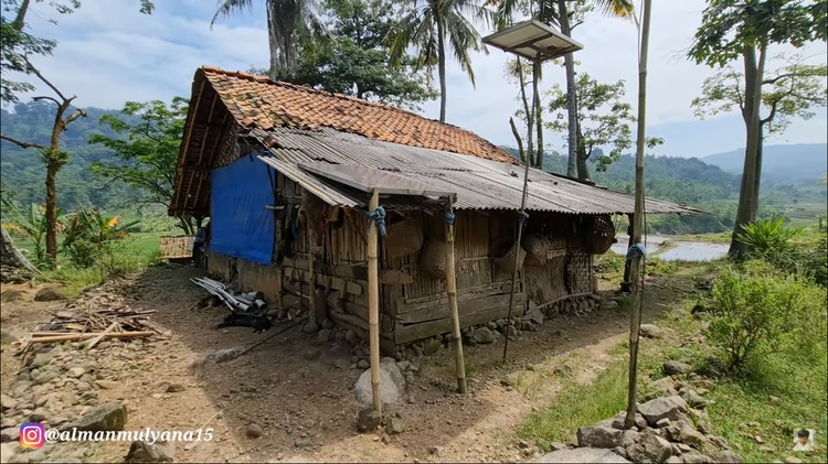 Rumah sederhana lansia di tengah hutan