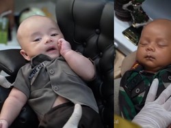 7 Pemotretan Terbaru Baby Leslar & Baby Adzam Jadi Polisi & TNI, Gemoy!