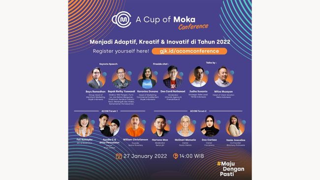 Konferensi UMKM ACOM 2022 Hadirkan Pelaku Usaha Inspiratif Konferensi UMKM A Cup of Moka (ACOM) 2022 yang digelar pada 27 Januari akan menghadirkan berbagai strategi bisnis dari para ahli untuk UMKM di beragam industri.