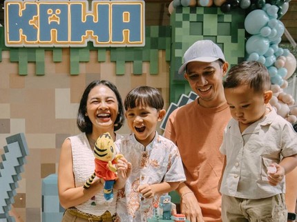 7 Potret Ulang Tahun Kawa Anak Andien yang Ke-5, Gemas Bertema Minecraft Bun