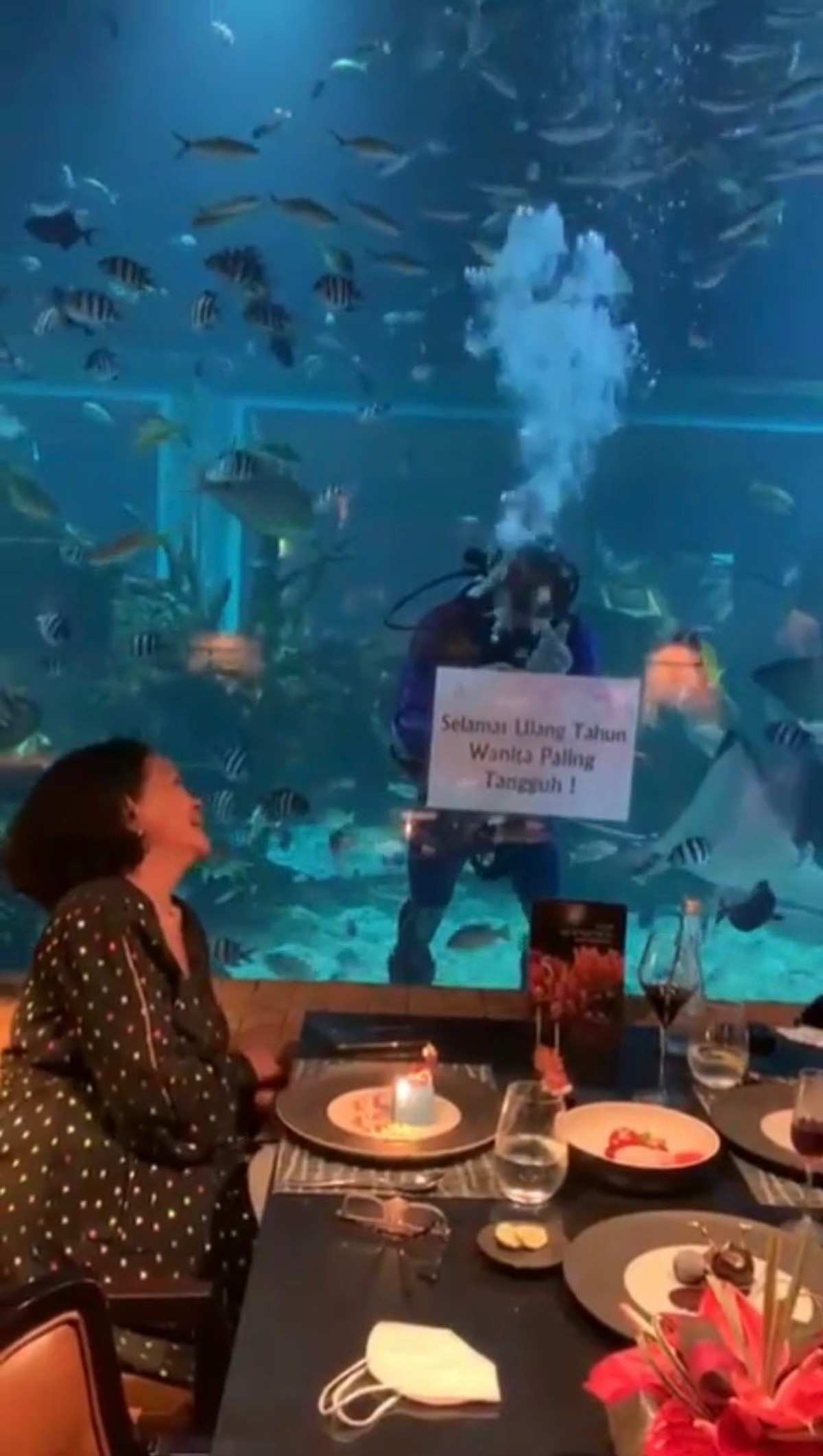 Reza Rahadian merayakan ulang tahun ibundanya makan malam romantis di akurium bak sepasang kekasih&period; Yuk intip potretnya&excl;