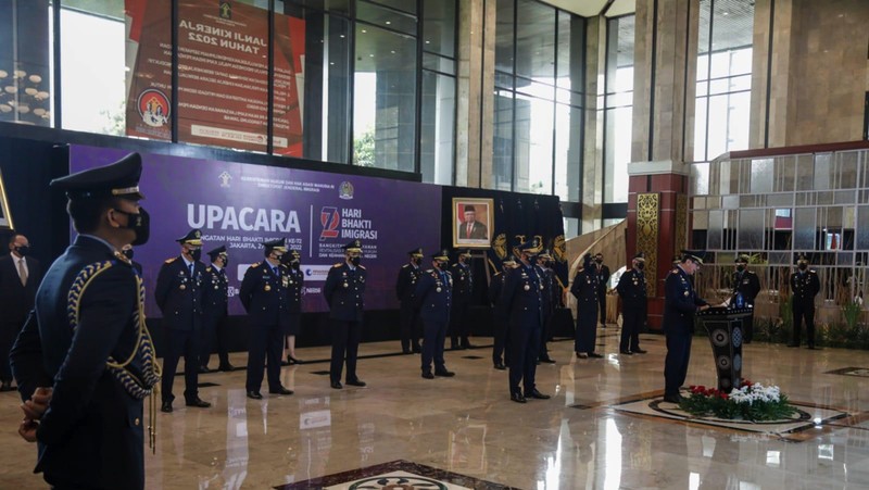 Menteri Hukum dan HAM RI, Yasonna H Laoly meresmikan peluncuran Aplikasi Mobile Paspor (M-Paspor).