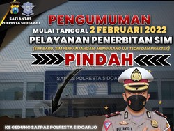 Pembuatan SIM di Sidoarjo Pindah Lokasi Mulai 2 Februari 2022