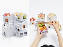 Bukan Kotak Biasa, Bento Boks Ini Berbentuk Rumah Tingkat
