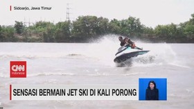 VIDEO: Sensasi Bermain Jet Ski di Kali Porong