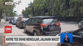 VIDEO: Antre Tes Swab Mengular, Jalanan Macet