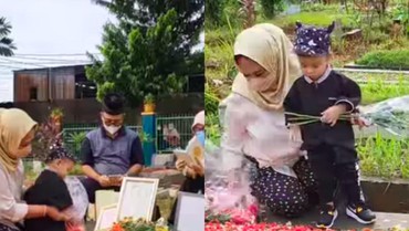 img-title Tangis Haji Faisal Saat Doa di Makam Vanessa Angel dan Bibi Andriansyah