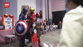 VIDEO: Superhero dan Tokoh Kartun Ramaikan Vaksinasi Anak di Filipina
