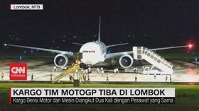 VIDEO: Kargo Tim MotoGP Tiba di Lombok