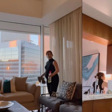 7 Potret Nikita Willy Bersih-bersih Apartemen Mewah Baru di Los Angeles