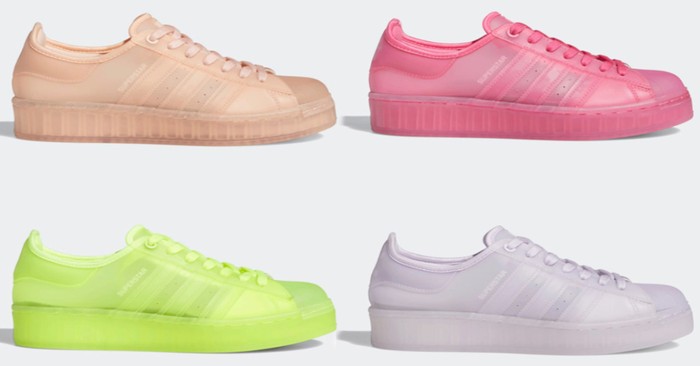 Adidas Superstar Jelly akan dirilis pada 24 Juni melalui situs resminya. Gaya klasik khas Adidas berpadu apik dengan pilihan warna pastel yang memukau. Source: Modern Notoriety
