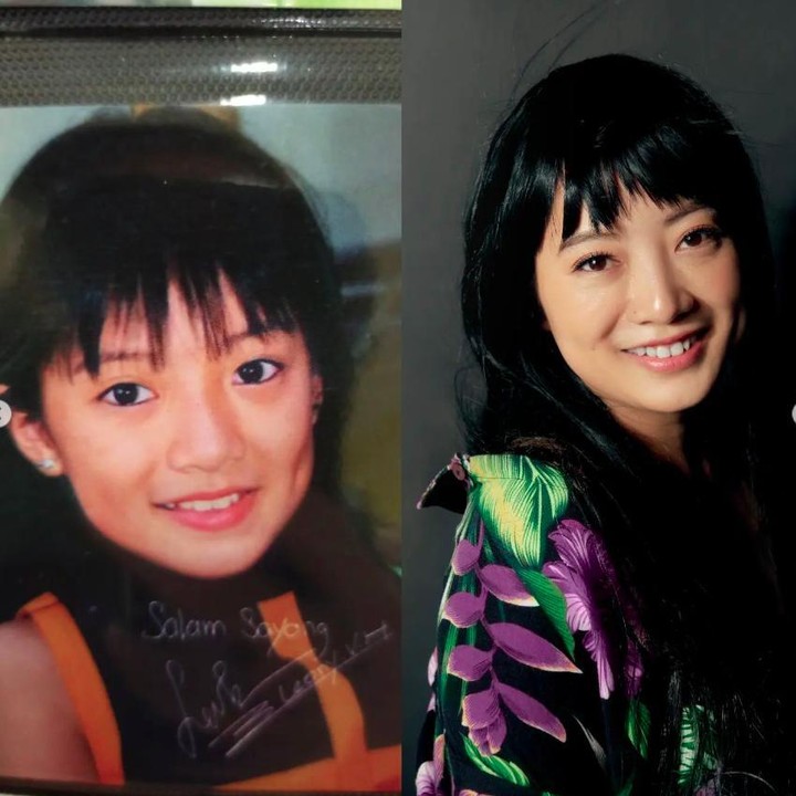 <p>Leony juga mengunggah foto transformasi dirinya ketika kecil dan dewasa. Terrnyata, tak banyak yang berubah. Wajahnya masih tetap sama dan dipuji cantik oleh penggemarnya, Bunda. (Foto: Instagram @leonyvh)</p>