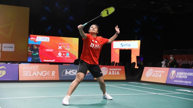 Tim putri Indonesia unggul 1-0 atas Korea Selatan pada final BATC 2022 atau Kejuaraan Beregu Asia setelah Gregoria Mariska Tunjung menang atas Sim Yujin.