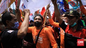 Massa Buruh Baca Al-Fatihah Doakan Menaker Ida Fauziyah Dicopot