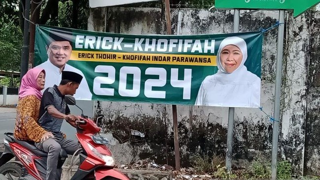 Khofifah menolak menanggapi beredarnya foto ia dan Erick Thohir berpasangan jelang Pilpres 2024, yang beredar di Jember, Jawa Timur.