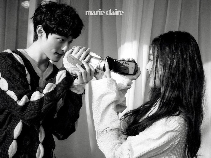 Dalam pemotretan bersama Marie Claire, mereka berbagi tentang pengalamannya selama syuting serial hits Netflix All of Us Are Dead./ Foto: Instagram.com/marieclairekorea