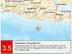 Gempa Kembali Guncang Pacitan, Kali Ini Kekuatannya 3,5 M