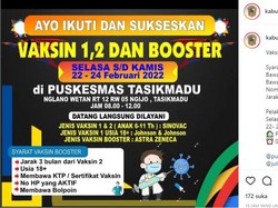 Pantau Lur! Ini Lokasi Vaksin COVID-19 Terdekat di Karanganyar