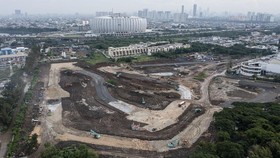 FOTO: Pembangunan Sirkuit Formula E Jakarta Capai 28 Persen