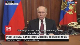 VIDEO: Putin Perintahkan Operasi Militer Khusus di Donbass