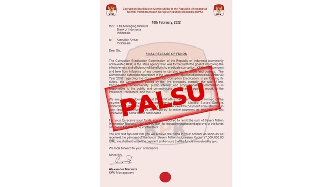 KPK membantah perihal surat palsu berlogo KPK yang digunakan untuk melakukan tindak pemerasan kepada pihak-pihak tertentu.