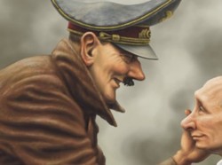 Viral! Ukraina Bikin Kartun Putin Disayang Adolf Hitler