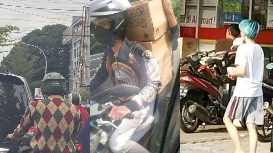 Foto pria yang menggunakan pakaian mirip V BTS.