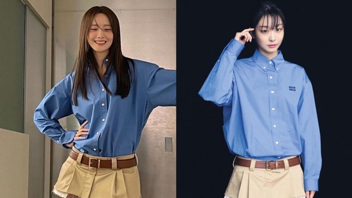 Satu Outfit Beda Gaya: YoonA dan Kim Da Mi dengan Setelan Busana Miu Miu