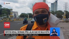 VIDEO: Diputus Kerja, Seorang PPSU Jalan Kaki ke Balaikota