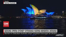 VIDEO: Gedung Opera Sydney Diterangi Warna Bendera Ukraina