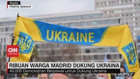 VIDEO: Ribuan Warga Madrid Dukung Ukraina