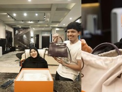 7 Potret Bahagia Aurel Dapat Kado Tas Seharga Rp1,4 M dari Atta Halilintar