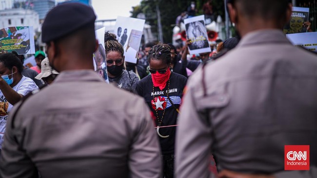 Polisi menetapkan satu tersangka dalam kericuhan demo penolakan daerah otonomi baru (DOB) di Kabupaten Yahukimo, Papua,