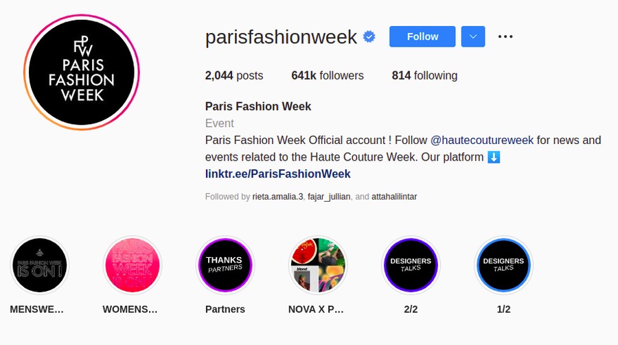 Akun resmi Instagram Paris Fashion Week diserbu netizen Indonesia