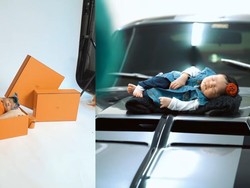 8 Potret Newborn Ameena, Pose di Tumpukan Kotak Hermes & di Atas Mobil Mewah