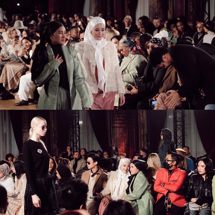 <p>Pasangan ini hadir menyaksikan pertunjukan <em>crazy rich</em> Malang. Dinda bahkan ikut mendampingi Shandy Purnamasari ke <em>runway,</em> Bunda. (Foto: Instagram @rey_mbayang)</p>