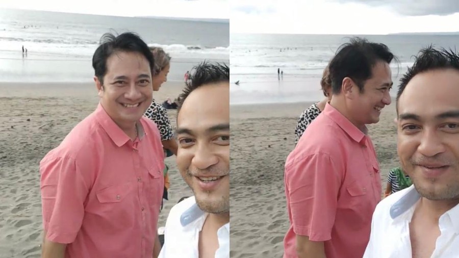 Momen pertemuan Ferry Irawan dan Ivan Fadilla di Bali jadi sorotan karena wajah mereka disebut mirip. Yuk, intip potretnya!