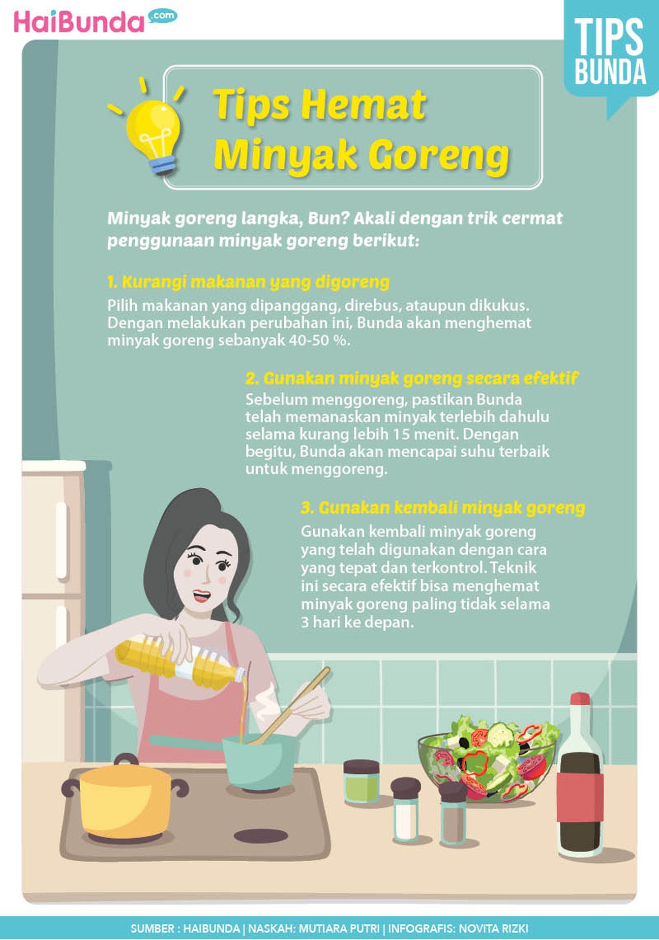 Infografis tips hemat minyak goreng Infografis tips hemat minyak goreng
