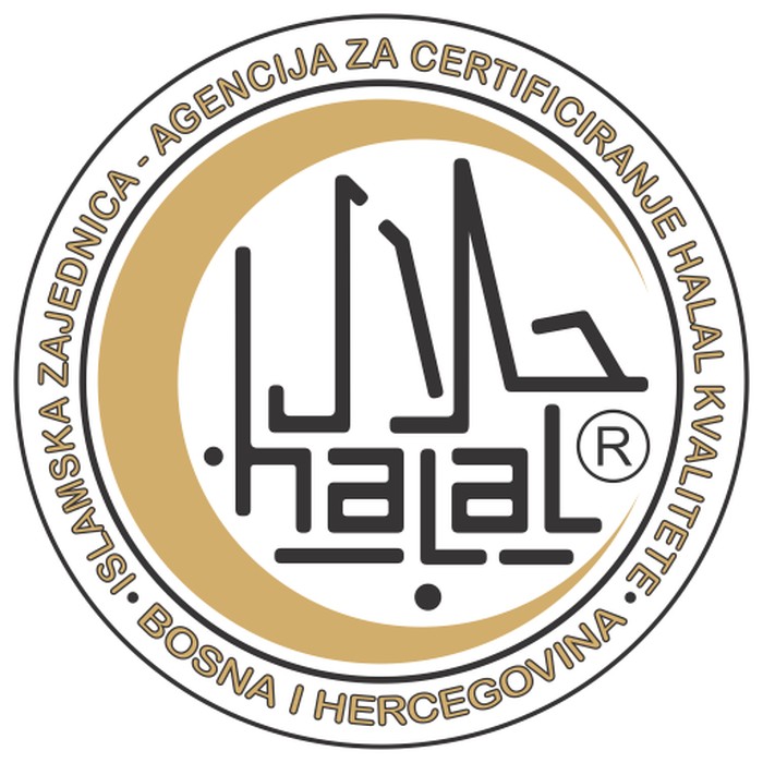 Label halal di Bosnia menggunakan tulisan yang relatif mudah dibaca dan jelas. (Foto: Agency for Halal Quality Certification Bosnia)