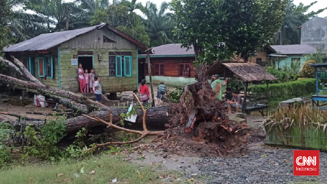 Sebanyak 48 rumah mengalami kerusakan usai hujan deras disertai angin kencang melanda Besitang, Kabupaten Langkat, Sumatera Utara.