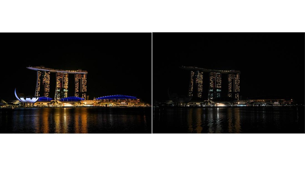 FOTO: Redup Dunia Peringati 'Earth Hour'