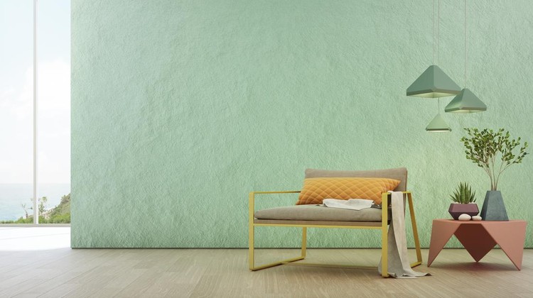 ilustrasi ruang tamu minimalis 3d rendering of hotel interior.