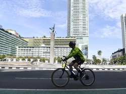 Suasana Minggu Pagi Pekan Kedua Ramadan di Bundaran HI Terpantau Sepi