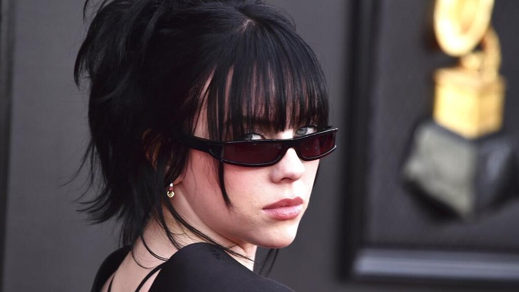 64th Annual Grammy Awards - Arrivals Billie Eilish arrives at the 64th Annual Grammy Awards at the MGM Grand Garden Arena on Sunday, April 3, 2022, in Las Vegas. (Photo by Jordan Strauss/Invision/AP)