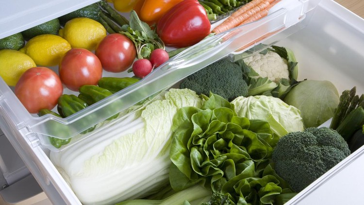 Veggie drawer in the fridge