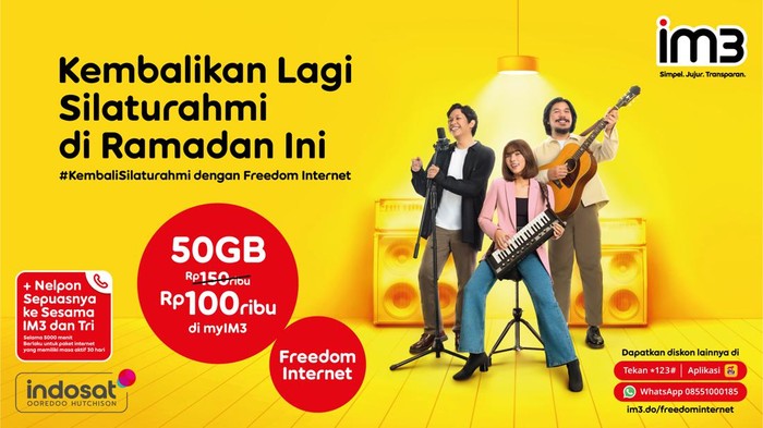 Kuota Aman Silaturahmi Lancar, Bayar Rp100 Ribu Dapat Kuota Internet 50GB dari IM3! Ini Caranya Kuota Aman Silaturahmi Lancar, Bayar Rp100 Ribu Dapat Kuota Internet 50GB dari IM3! Ini Caranya