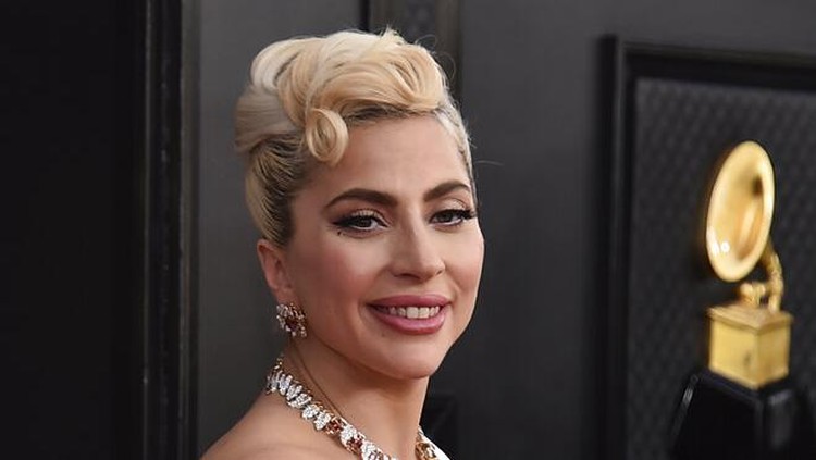Lady Gaga arrives at the 64th Annual Grammy Awards at the MGM Grand Garden Arena on Sunday, April 3, 2022, in Las Vegas. (Photo by Jordan Strauss/Invision/AP)